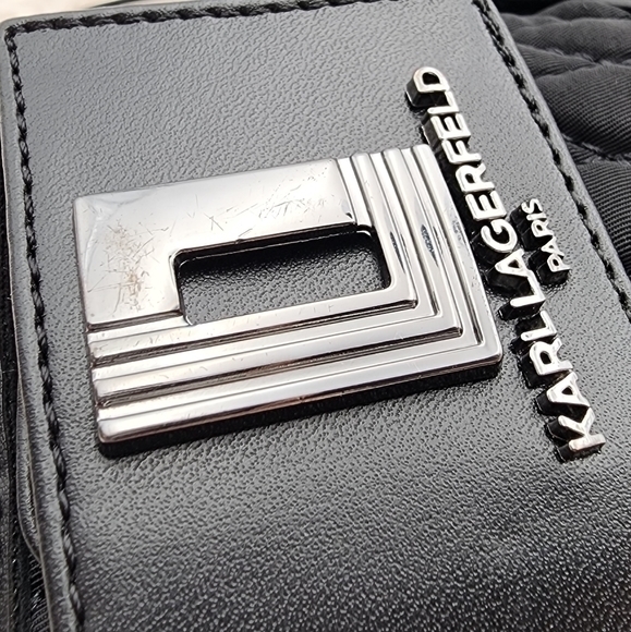 Karl Lagerfeld open toe zip up heeled boots black and silver hardware - Picture 10 of 10